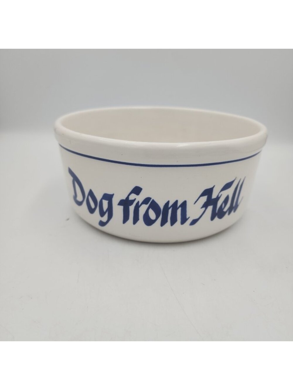 Vintage Clay Design Dog From Hell Food Dish Bowl Ceramic 7x3"